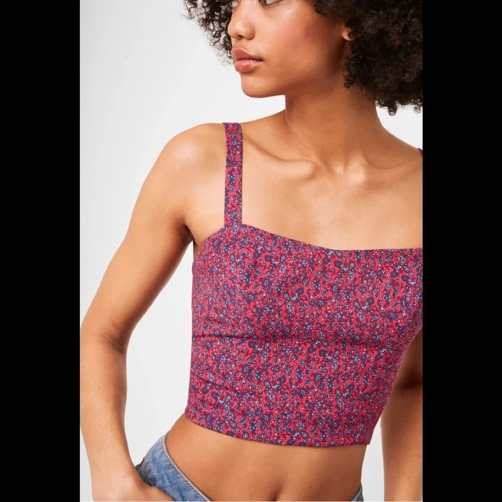 French CONNECTION Crop Tank Top in Raspberry Sorbet, Size 12, NWT